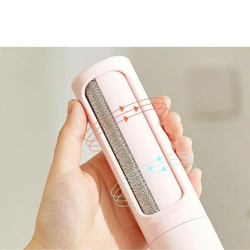 Reusable pet hair remover brush lifestyle view